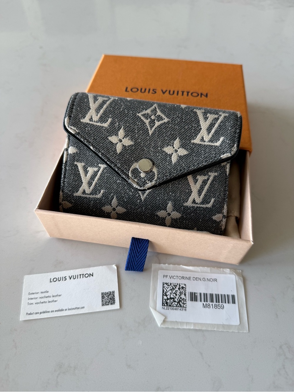 Louis Vuitton Black Jacquard Victorine Monogram Canvas Compact Wallet